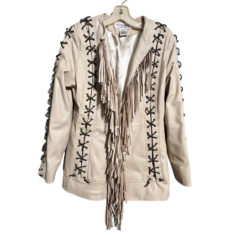 Vintage Lew Magram Collection Leather Jacket with Fringe